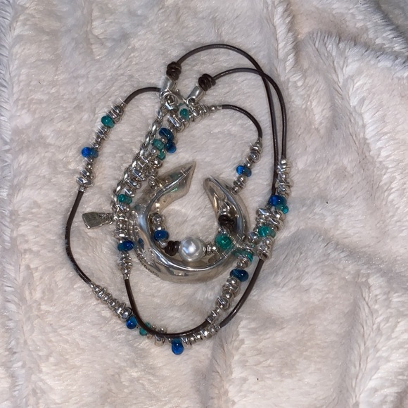 UNOde50 long leather and colored stones necklace - Picture 3 of 4